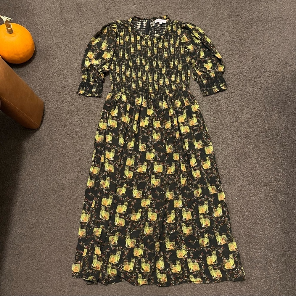Muzungu Sisters Julia Midi Dress in Wild Cat Black - Picture 4 of 11